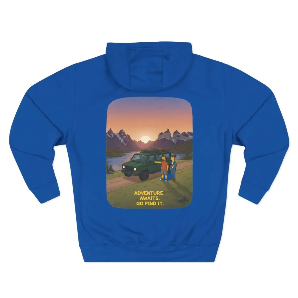 14484031667138927697_2048.jpeg Three-Panel Fleece Hoodie - "Adventure Awaits-Go Find It" Design Sitcom-Line