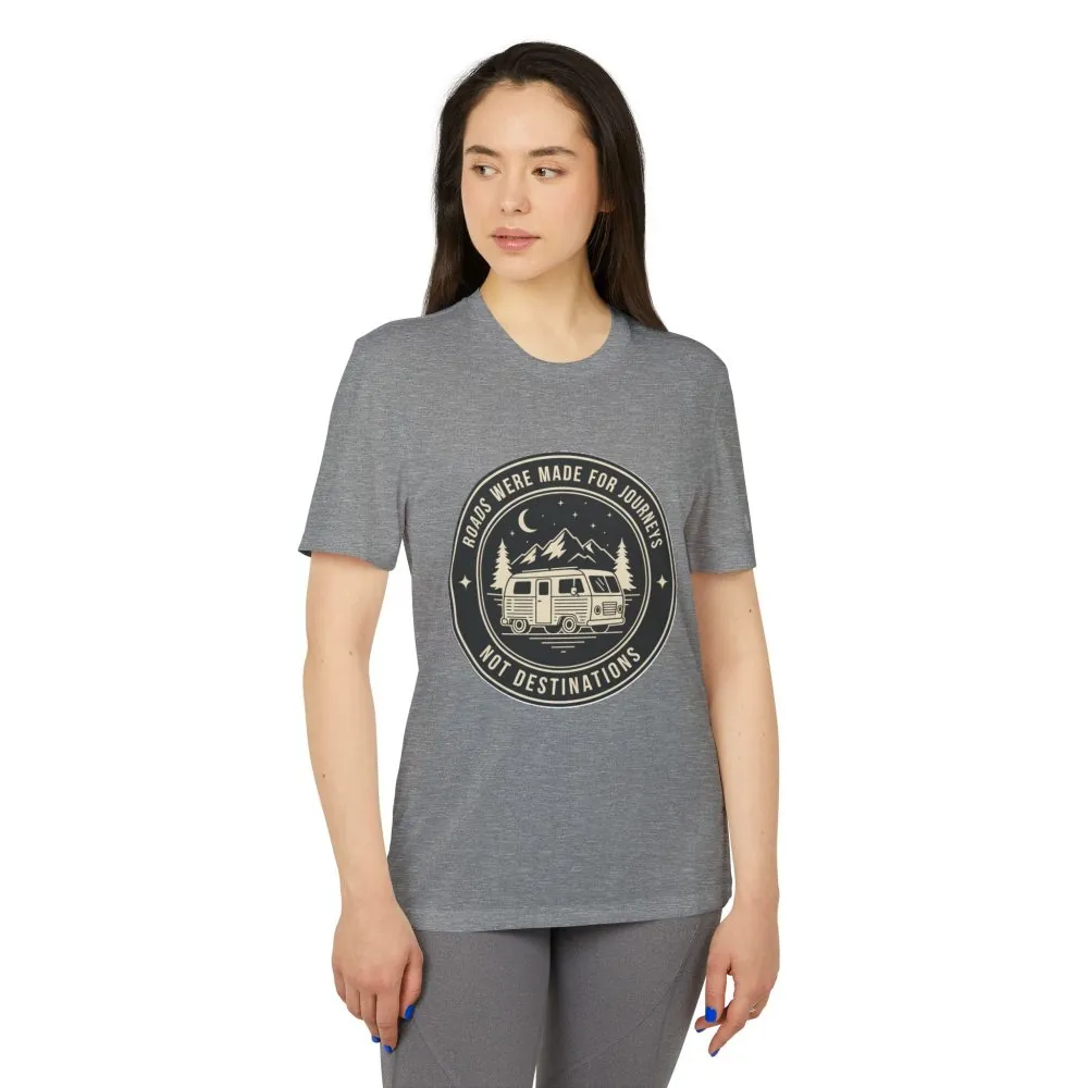 14484216936235258088_2048.jpeg T-Shirt(Adidas) — 'ROAD WHERE MADE FOR JOURNEYS-NOT DESTINATIONS' (Only Font printed) Brand Adidas