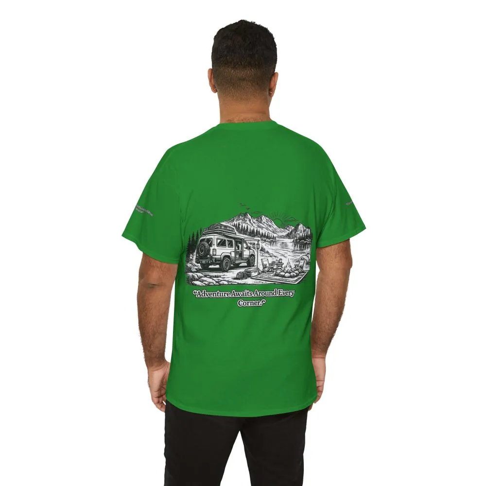 14484566574803685556_2048.jpeg Unisex Heavy Cotton Tee — "Adventure Awaits Around Every Corner" Design Minimal-Line