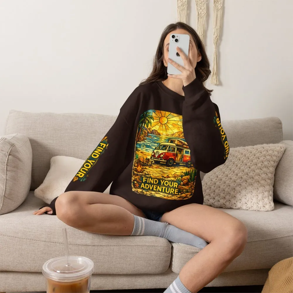 14489426849290584394_2048.jpeg Unisex Heavy Blend™ Crewneck Sweatshirt — "Find Your Adventure" Design Cubic-Line