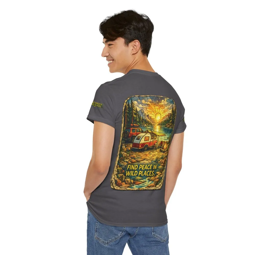 14520718877090231054_2048.jpeg Unisex Heavy Cotton Tee — "Find Peace In Wild Places" Design Cubic-Line