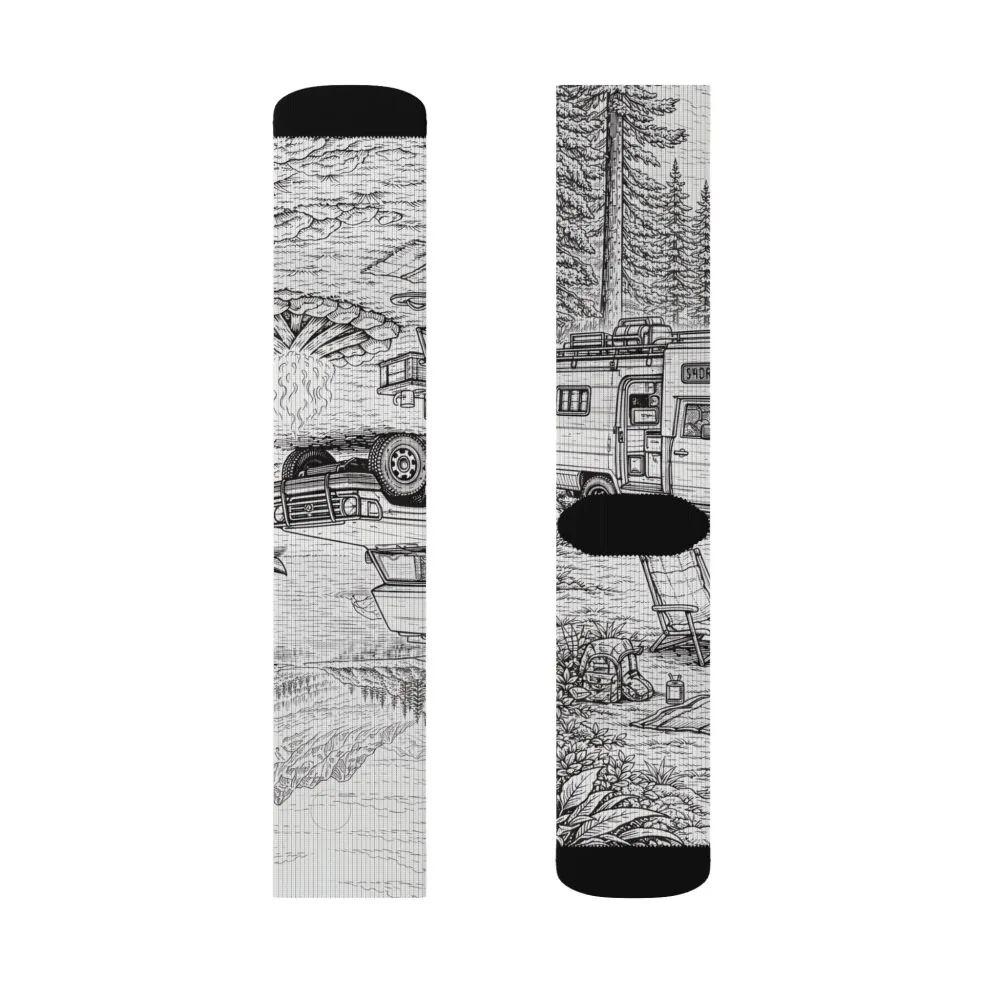 14526153003615054354_2048.jpeg Sublimation Socks — Retro Camper Roadtrip Crew Socks