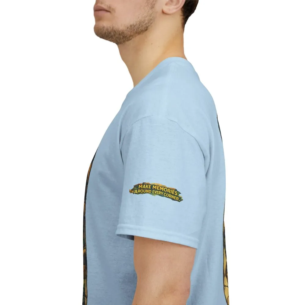14528147129495723365_2048.jpeg Unisex Heavy Cotton Tee — "Make Memories Around Every Corner" Design Cubic-Line