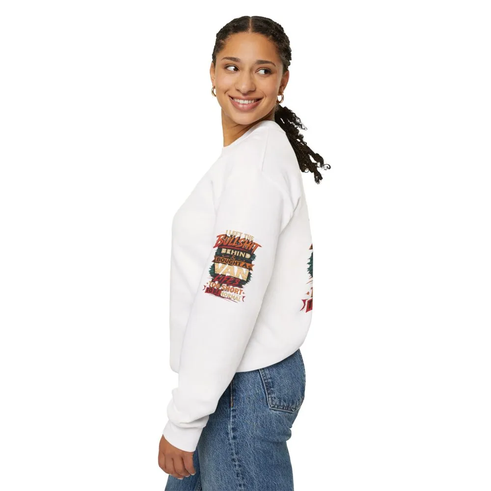 Unisex Heavy Blend™ Crewneck Sweatshirt — "I Left The Bullshit" Design F**K-Line