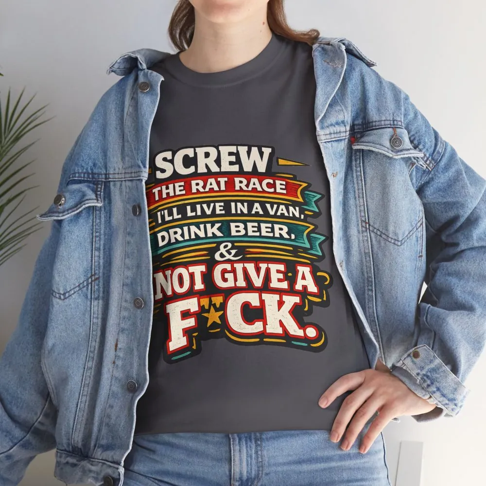 14529577832068185344_2048.jpeg Unisex Heavy Cotton Tee — "Screw The Rat Race" Design F**K-Line