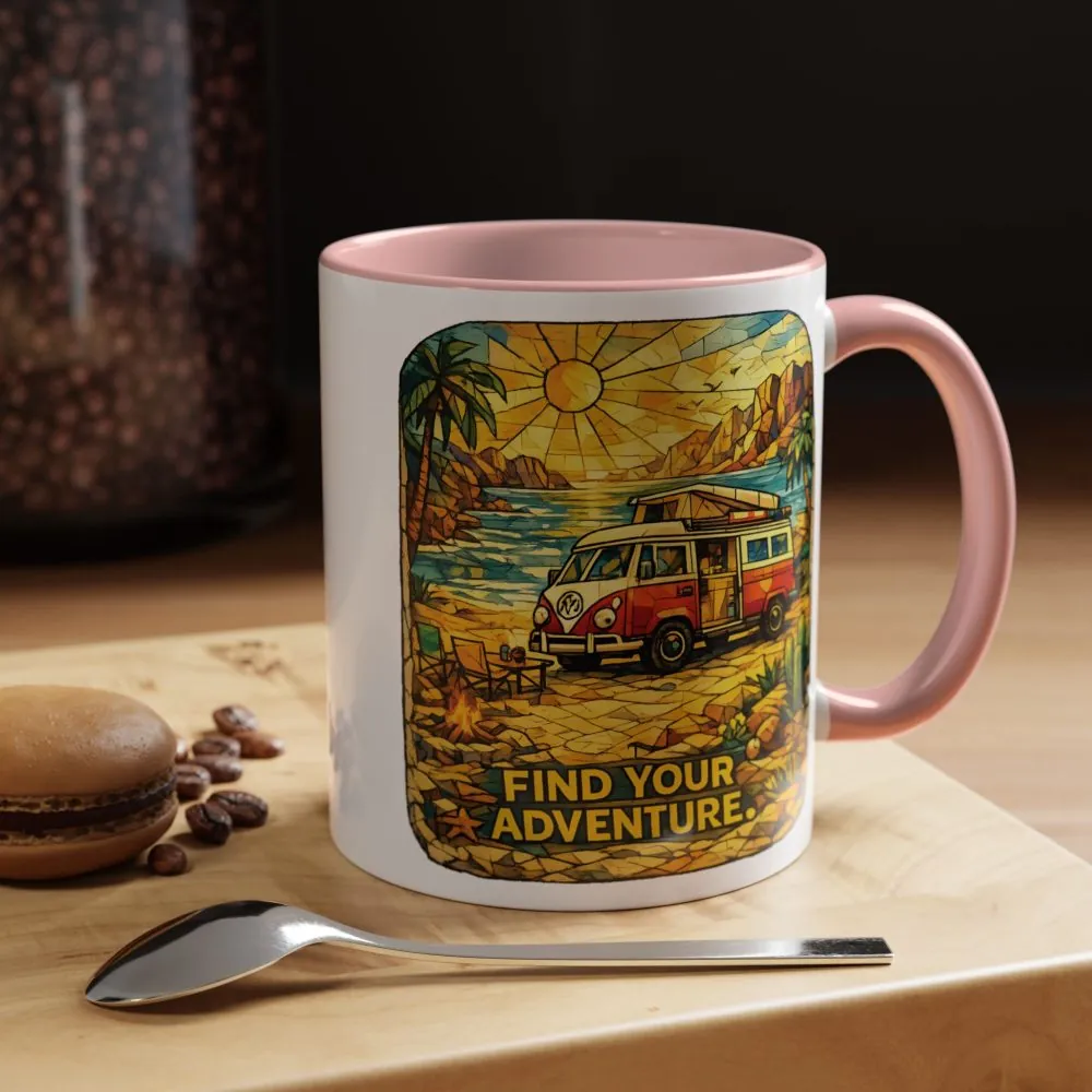 14551006572166579528_2048.jpeg Accent Coffee Mug (11, 15oz) — ""Find Your Adventure"" Design Cubic-Line