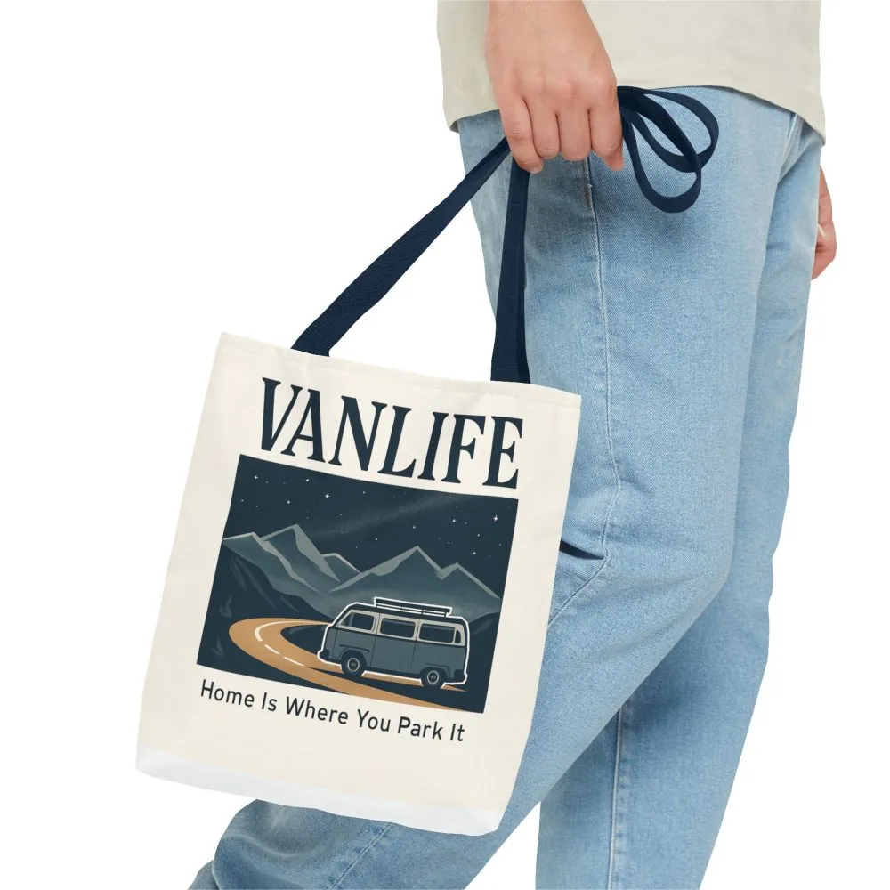 14552840886938033110_2048.jpeg Vanlife Tote Bag — "Vanlife - Home Is Where You Park It" Campervan Beach/Adventure Tote