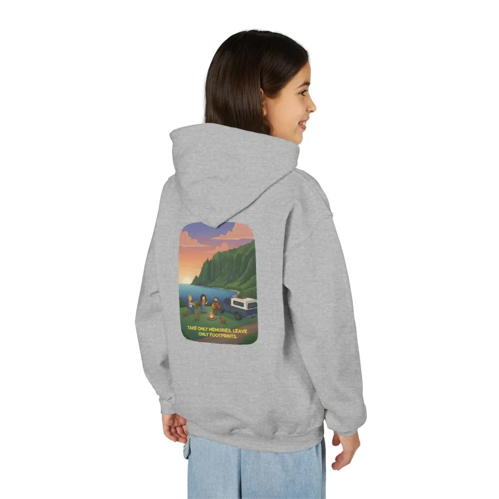 14556146435966146782_2048.jpeg Youth Hoodie(Gildan) – "Take Only Memories-Leave Only Footprints (Design Sitcom-Line)