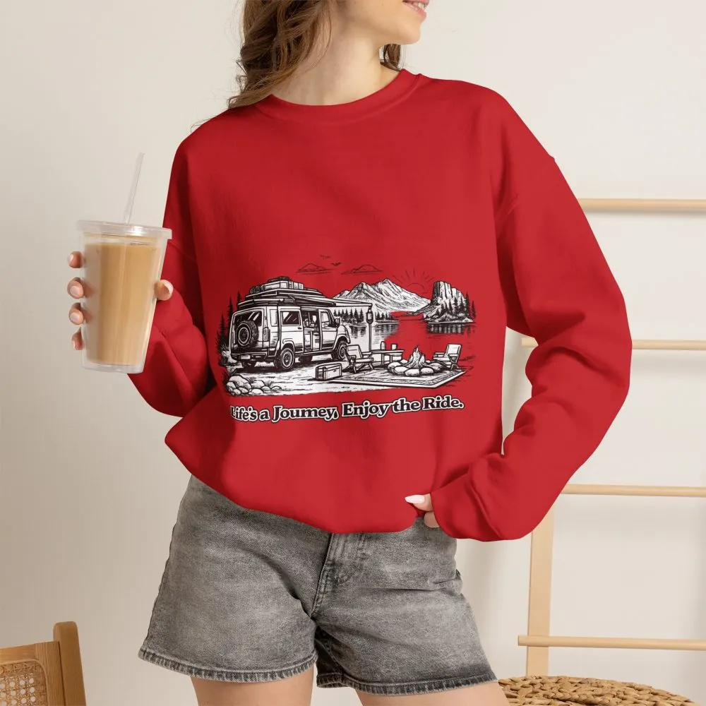 14576617986307682727_2048.jpeg Unisex Heavy Blend™ Crewneck Sweatshirt — "Lifes A Journey,Enjoy The Ride" Design Minimal-Line