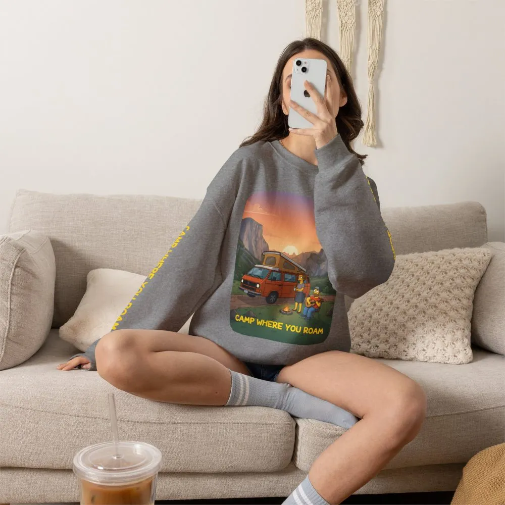 14577551655595587893_2048.jpeg Unisex Heavy Blend™ Crewneck Sweatshirt — "Camp Where You Roam" Design Sitcom-Line