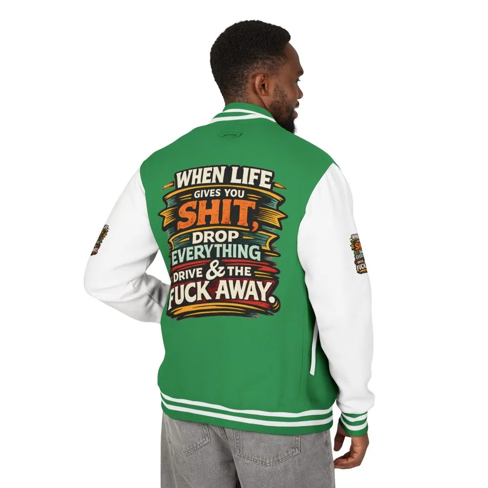 14590473211984694727_2048.jpeg Unisex Heavyweight Letterman Jacket — "When Live Gives You Shit" Design F**K-Line