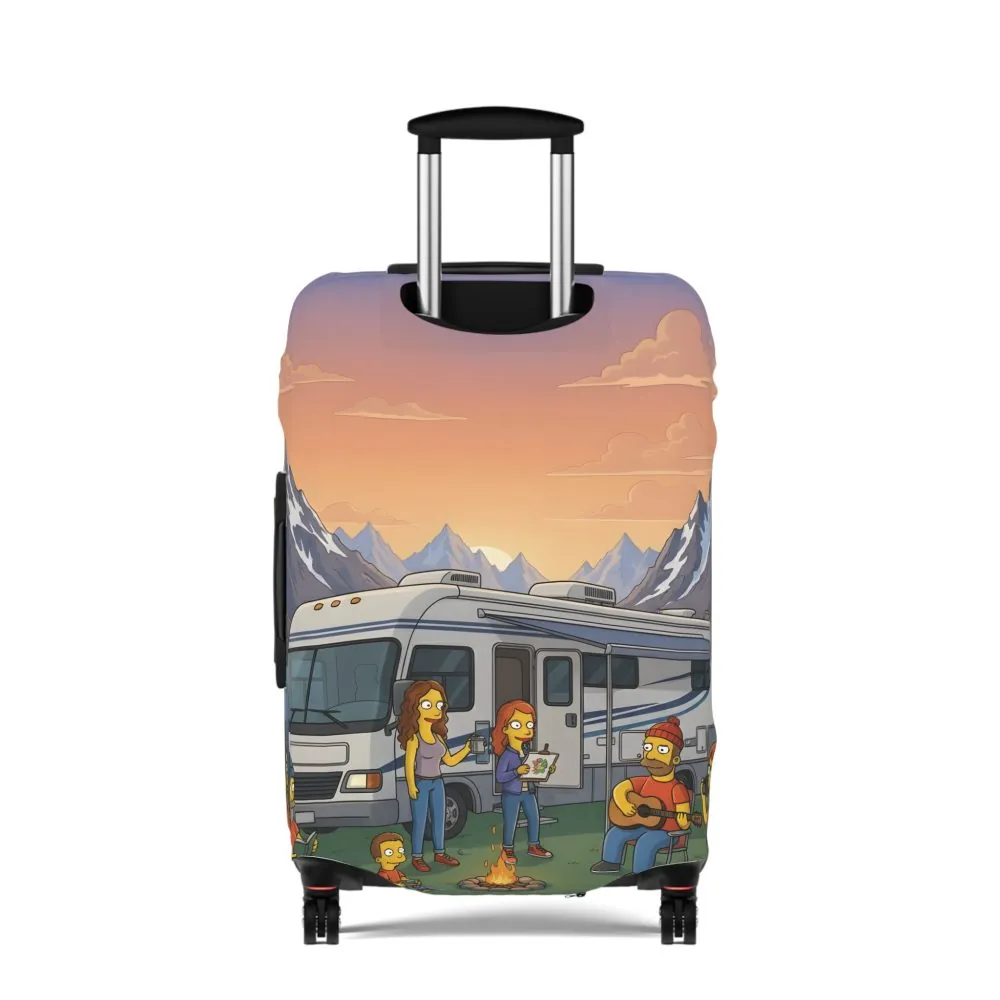 Luggage Cover — Adventure Camper Sketch Travel Suitcase(Design Sitcom-Line)