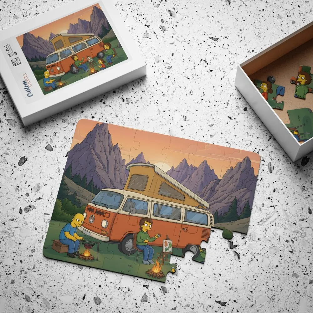 14601490536048547685_2048.jpeg Kids' 30‑Piece Camping Puzzle — Family Camping Van Sunset Scene