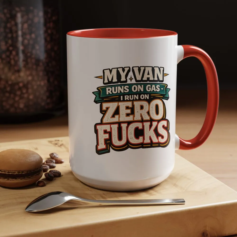 Accent Coffee Mug (11, 15oz) — "My Van Runs On Gas" Design F**K-Line