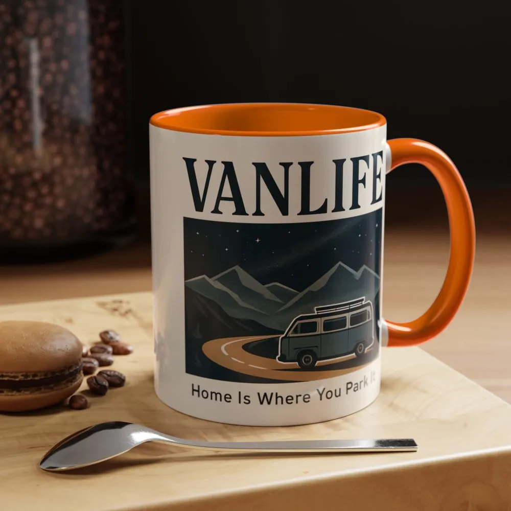 14606780802240911501_2048.jpeg Coffee Mug — "Vanlife - Home Is Where You Park It" Accent Campervan Travel Mug
