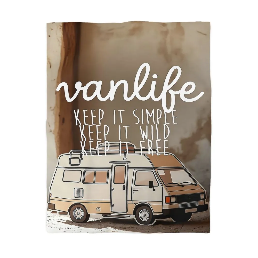 Duvet Cover — "Vanlife: Keep It Simple, Keep It Wild, Keep It Free"
