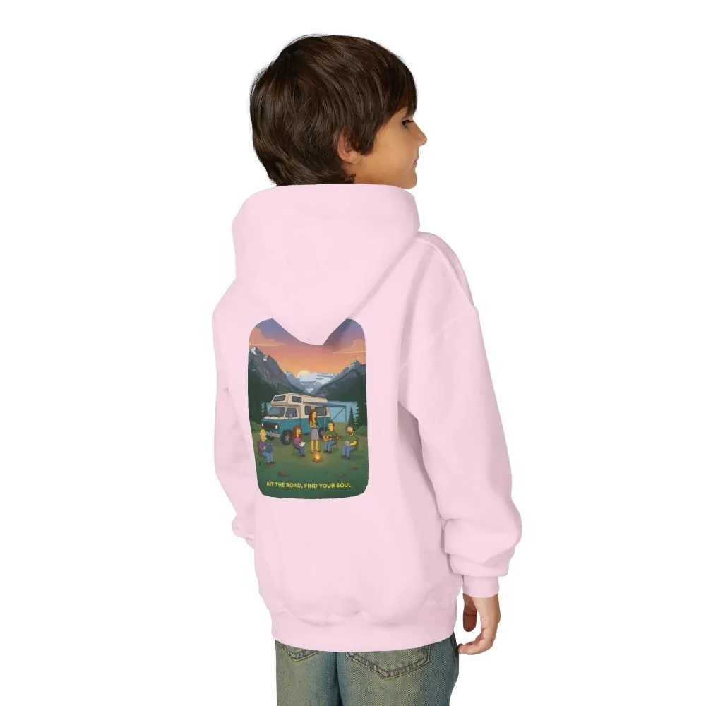 Youth Hoodie(Gildan) – "Hit The Road-Find Your Soul" (Design Sitcom-Line)