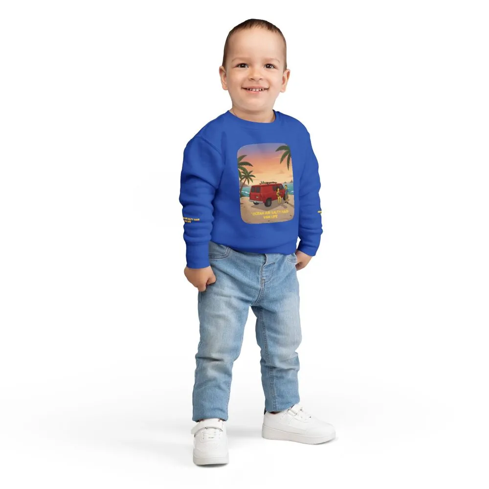 Toddler Sweatshirt - "Ocean Air Salty Hair Van Life" (Design Sitcom-Line)