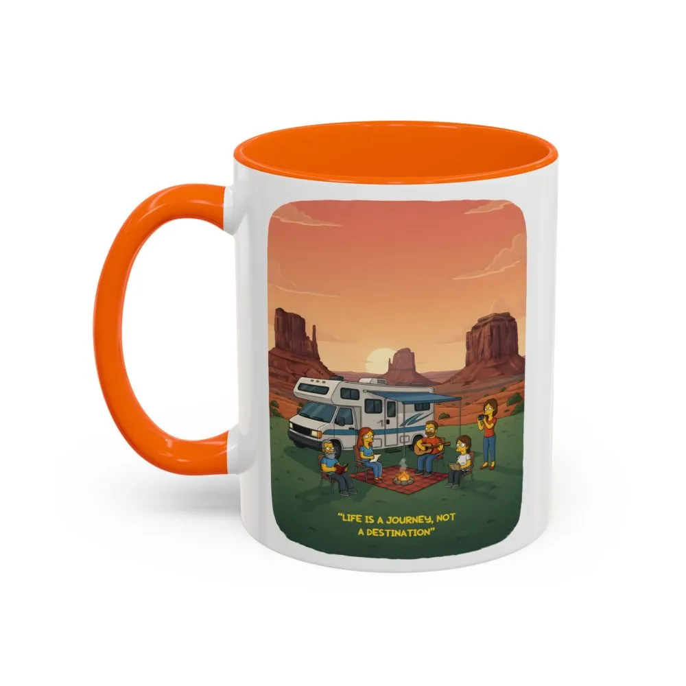 Accent Coffee Mug (11, 15oz) — "Life Is A Journey-Not A Destination" Design Sitcom-Line
