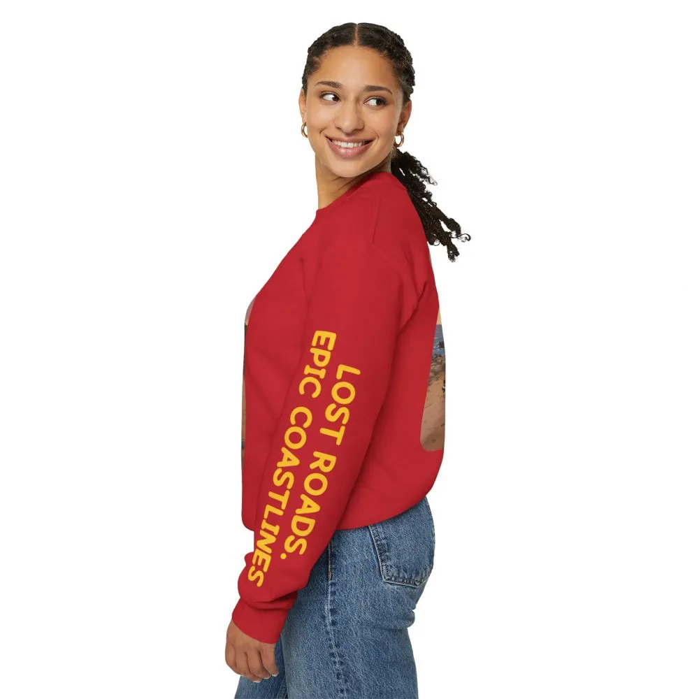 14666461142175264187_2048.jpeg Unisex Heavy Blend™ Crewneck Sweatshirt — "Lost Roads Epic Coastlines" Design Sitcom-Line
