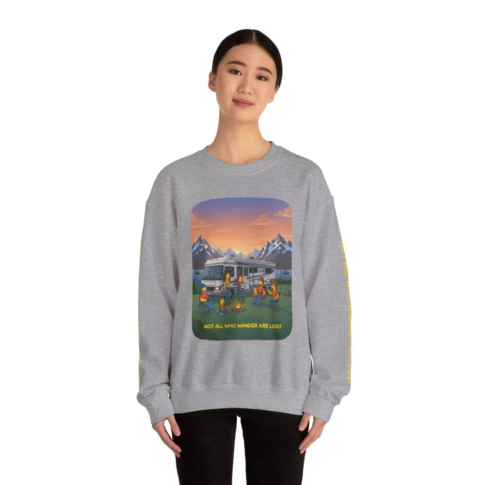 14667149352358506870_2048.jpeg Unisex Heavy Blend™ Crewneck Sweatshirt — "Not All Who Wander Are Lost" Design Sitcom-Line