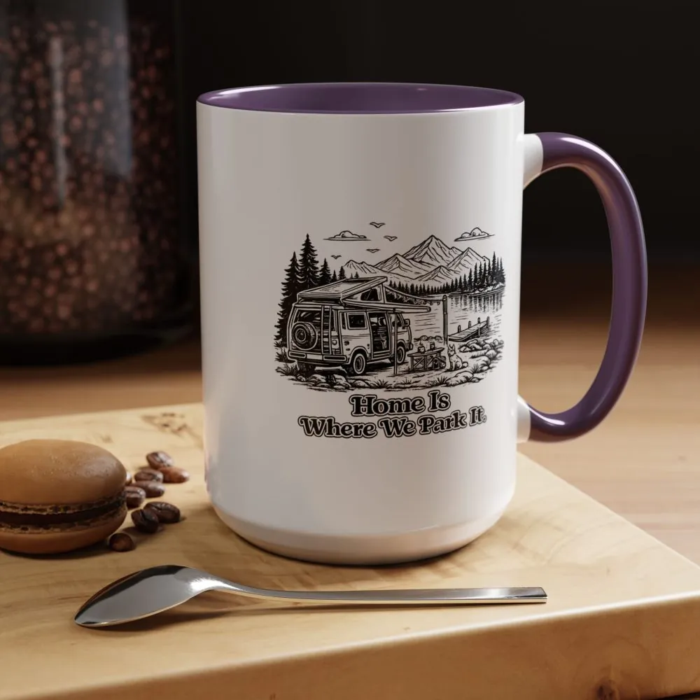 14669942806349759300_2048.jpeg Accent Coffee Mug (11, 15oz) — "Home Is Where You Park It" Design Minimal-Line