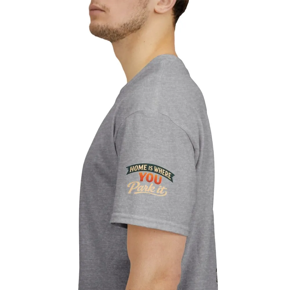 146721415456247275_2048.jpeg Unisex Heavy Cotton Tee — "Hom Is Where You Park It" Design Scenic-Line