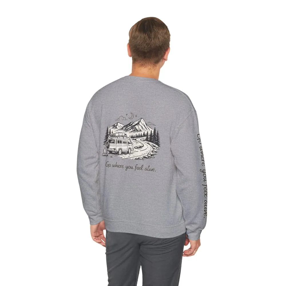 14681112369687527327_2048.jpeg Unisex Heavy Blend™ Crewneck Sweatshirt — "Go Where You Feel Alive" Design Minimal-Line