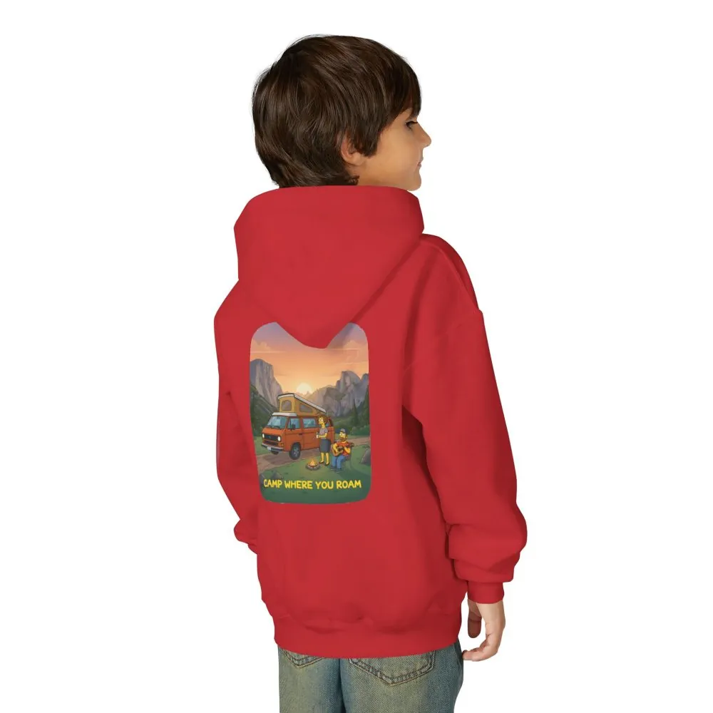 14683392330254790152_2048.jpeg Youth Hoodie(Gildan) – "Camp Where You Roam" (Design Sitcom-Line)