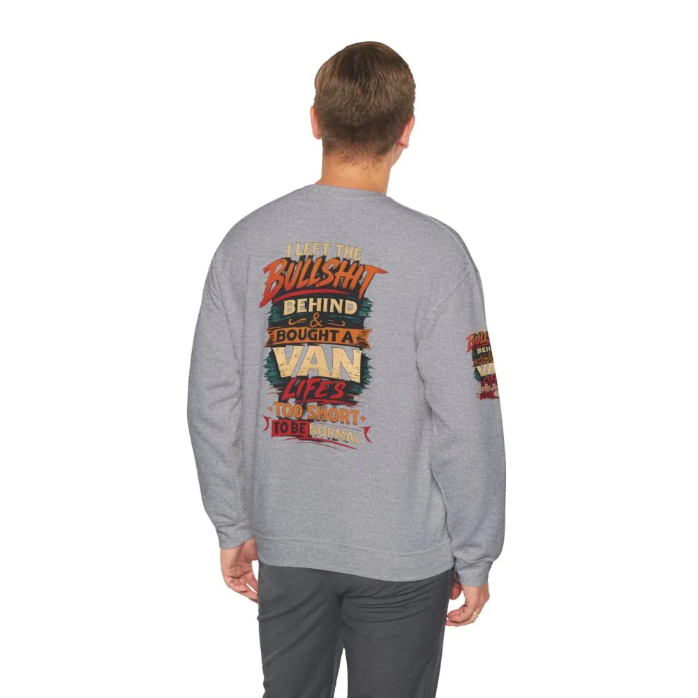 Unisex Heavy Blend™ Crewneck Sweatshirt — "I Left The Bullshit" Design F**K-Line