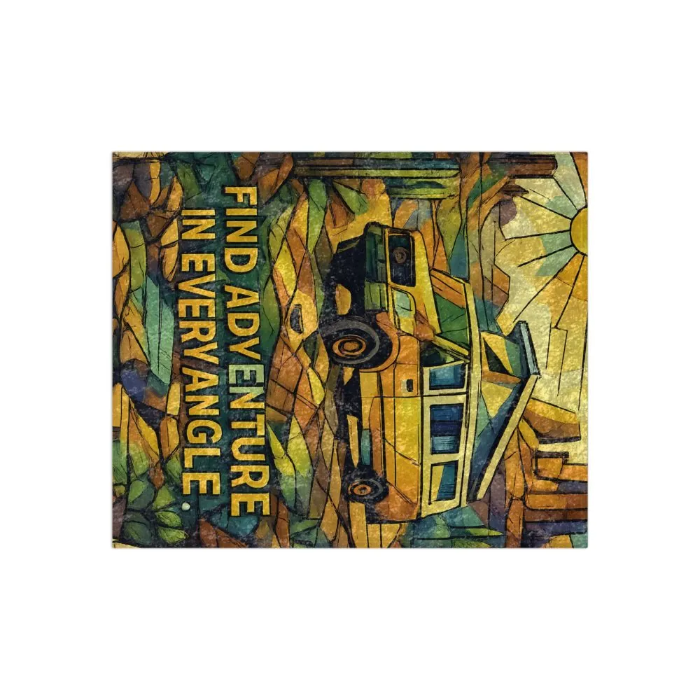 14702908668362534740_2048.jpeg Crushed Velvet Blanket —"Find Adventure In Every Corner" Design Cubic-Line (Campervan)