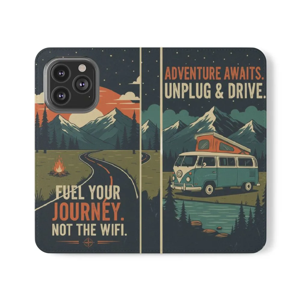 Flip Phone Case — "Fuel Your Journey, Not the Wifi" Wallet Cover