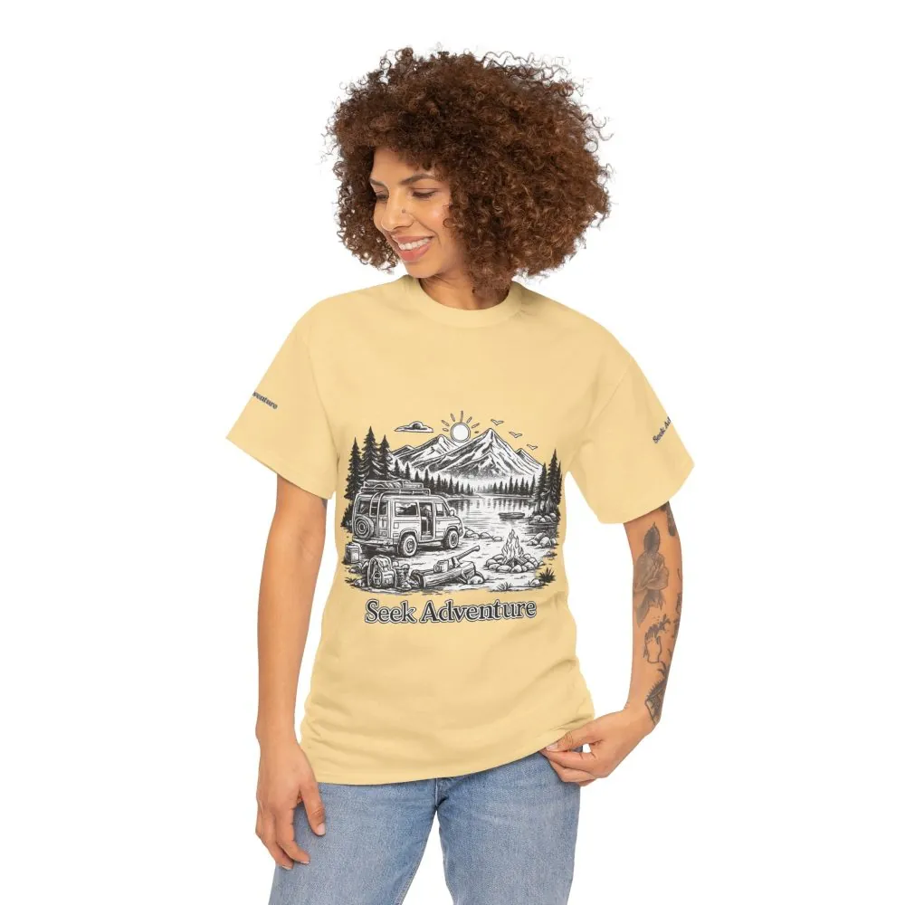 14737382189534416080_2048.jpeg Unisex Heavy Cotton Tee — "Seek Adventure" Design Minimal-Line