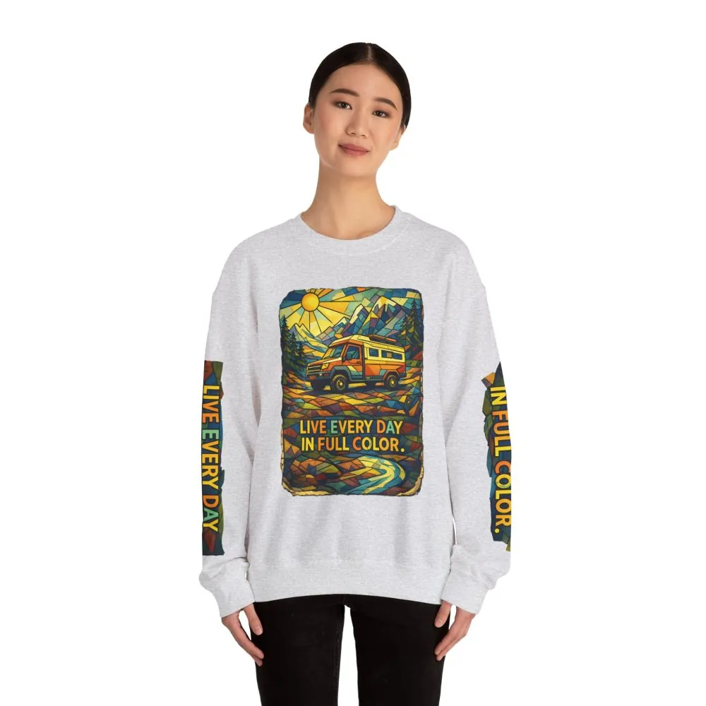 1475317900176909719_2048.jpeg Unisex Heavy Blend™ Crewneck Sweatshirt — "Live Every Day InFull Color" Design Cubic-Line