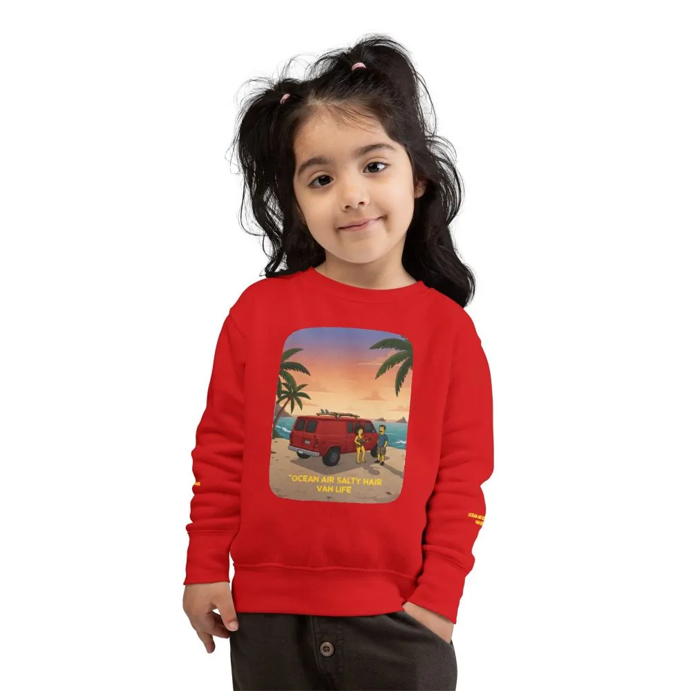 Toddler Sweatshirt - "Ocean Air Salty Hair Van Life" (Design Sitcom-Line)
