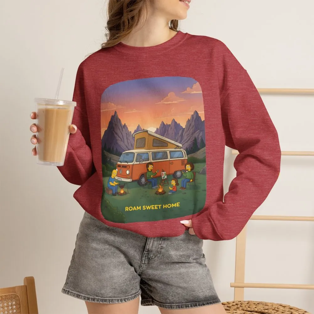 Unisex Heavy Blend™ Crewneck Sweatshirt — "Roam Sweet Home" Design Sitcom-Line