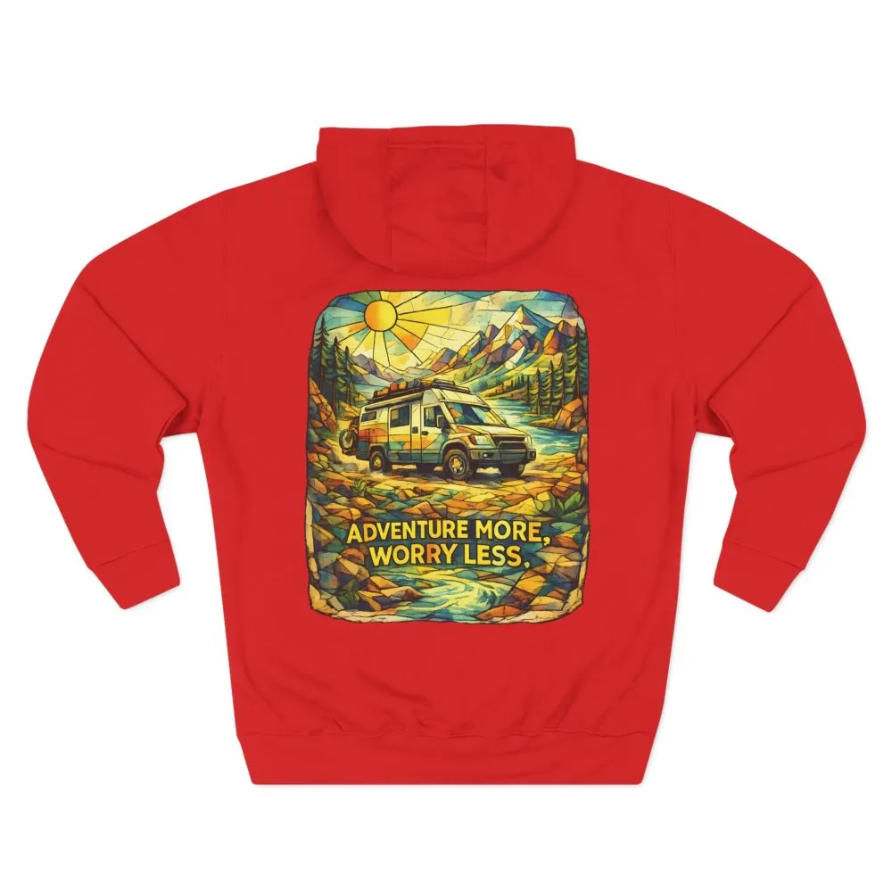 1477439569741171708_2048.jpeg Three-Panel Fleece Hoodie - "Adventure More Worry Less" Design Cubic-Line