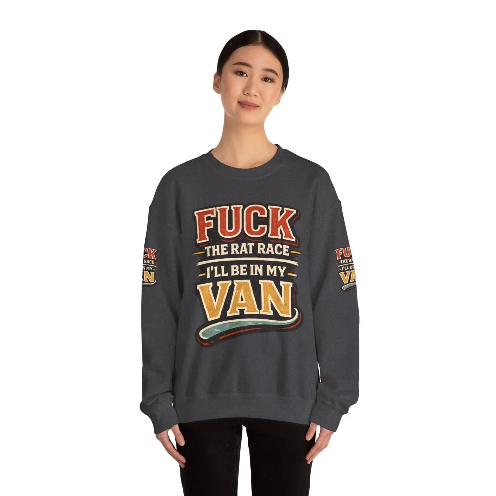 Unisex Heavy Blend™ Crewneck Sweatshirt — "Fuck The Rat Race" Design F**K-Line