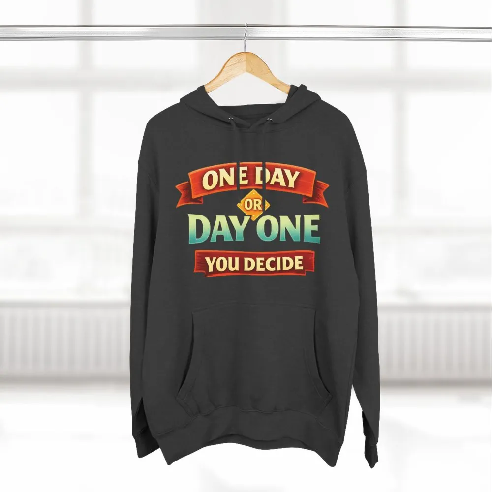 14781954149682768890_2048.jpeg Three-Panel Fleece Hoodie - "One Day Or Day One" Design Scenic-Line