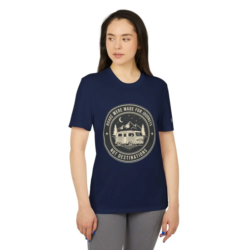 14782688914293050346_2048.jpeg T-Shirt(Adidas) — 'ROAD WHERE MADE FOR JOURNEYS-NOT DESTINATIONS' (Only Font printed) Brand Adidas