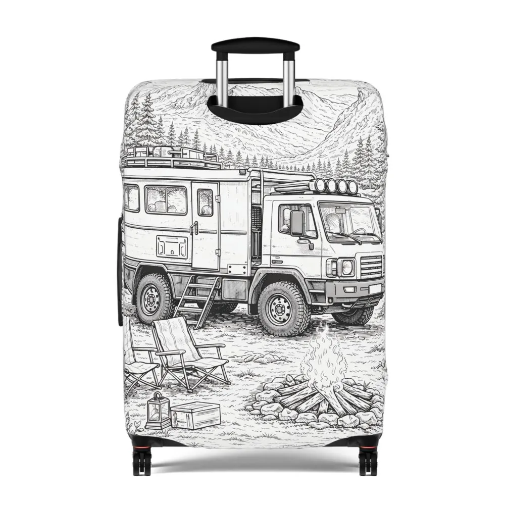 14785372232466354477_2048.jpeg Luggage Cover — Adventure Camper Sketch Travel Suitcase