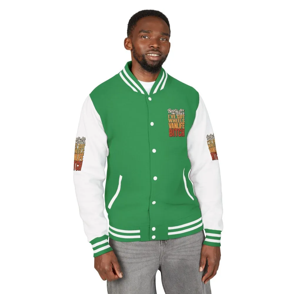 14796316006508030908_2048.jpeg Unisex Heavyweight Letterman Jacket — "Roots Are For Trees" Design F**K-Line