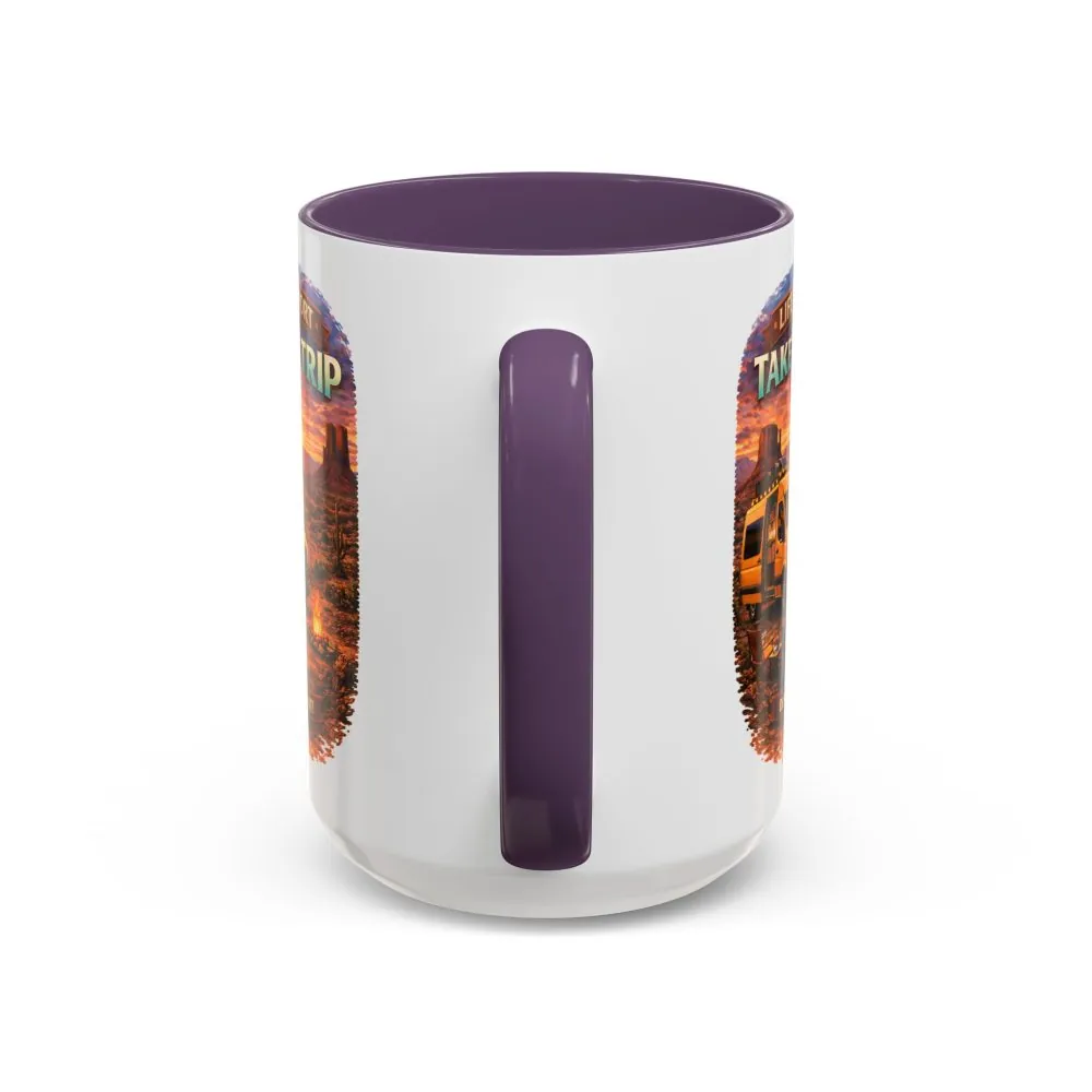 Accent Coffee Mug (11, 15oz) — "Live Is Short Take The Trip" Design Scenic-Line