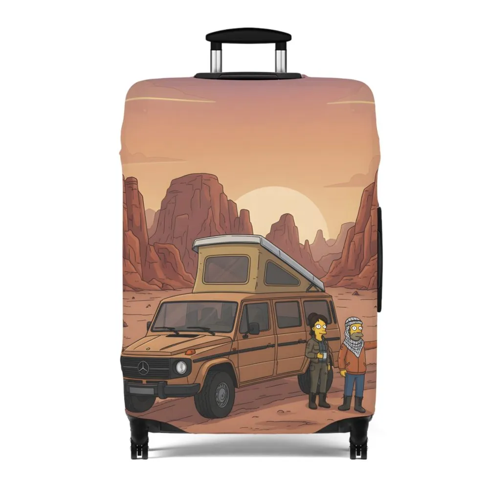 Luggage Cover — Adventure Camper Sketch Travel Suitcase(Design Sitcom-Line)