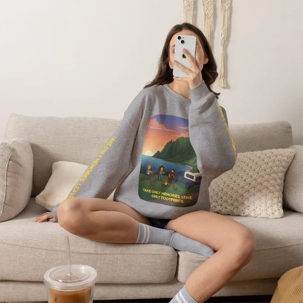 14833986814372932271_2048.jpeg Unisex Heavy Blend™ Crewneck Sweatshirt — "Take Only Memories-Leave Only Footprints" Design Sitcom-Line
