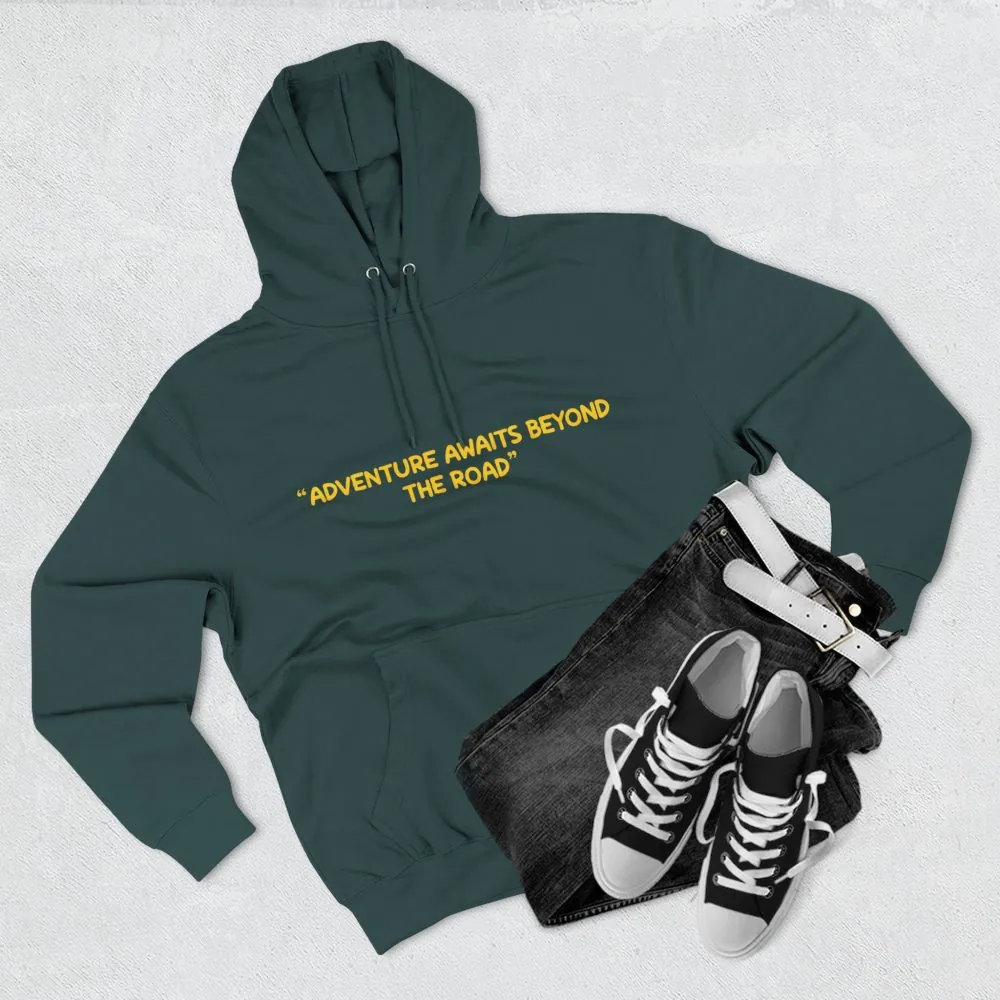 14841583896257118642_2048.jpeg Three-Panel Fleece Hoodie - "Adventure Awaits Beyond The Road" Design Sitcom-Line