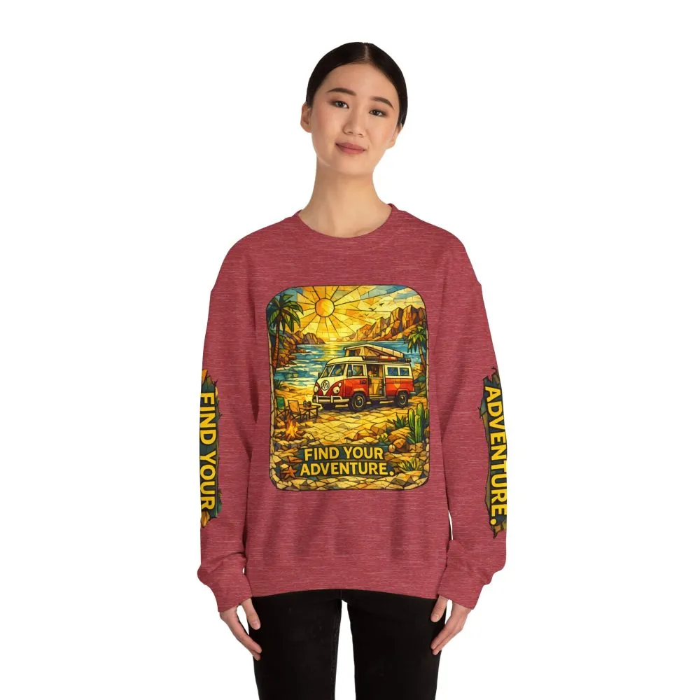 1484773858417706843_2048.jpeg Unisex Heavy Blend™ Crewneck Sweatshirt — "Find Your Adventure" Design Cubic-Line