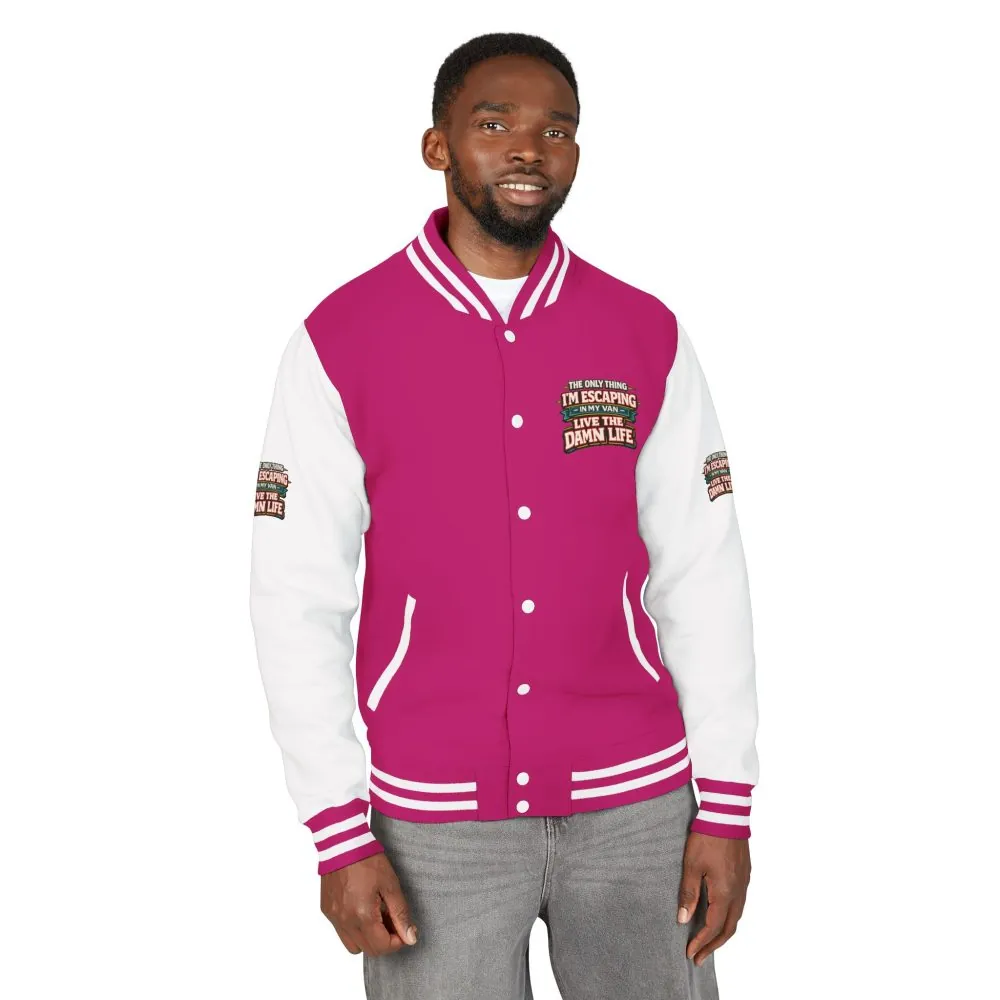 Unisex Heavyweight Letterman Jacket — "The Only Thing I´m Escaping" Design F**K-Line