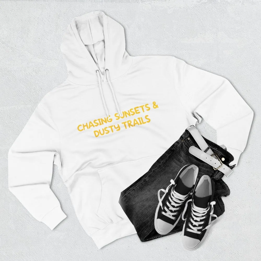 14858377759911690331_2048.jpeg Three-Panel Fleece Hoodie - "Chasing Sunsets And Dusty Trails" Design Sitcom-Line