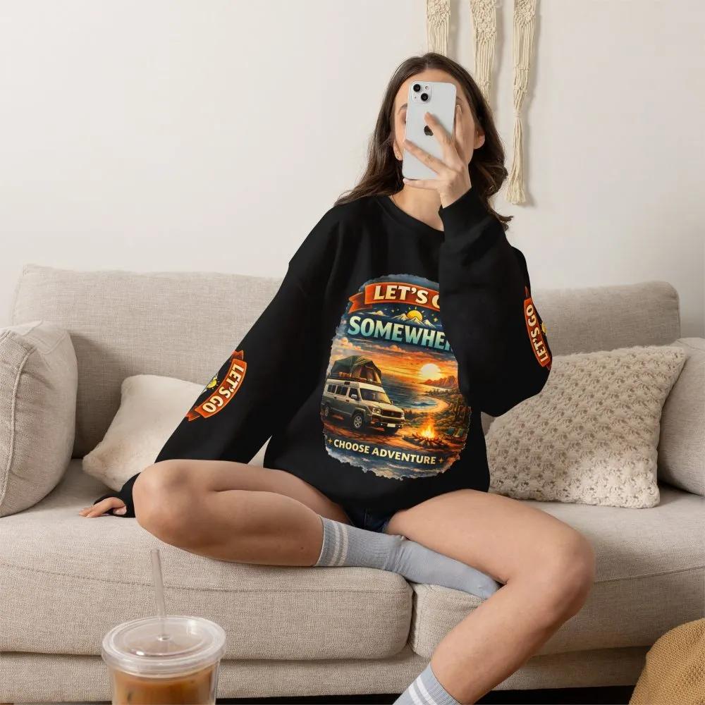 14859584237965550279_2048.jpeg Unisex Heavy Blend™ Crewneck Sweatshirt — "Lets Go Somewhere" Design Scenic-Line